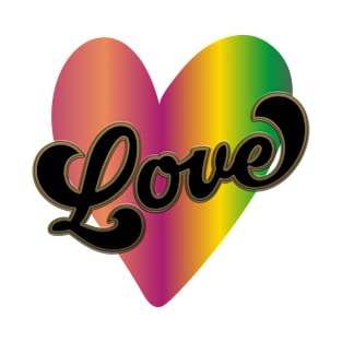 Love - Rainbow Heart (Black) T-Shirt