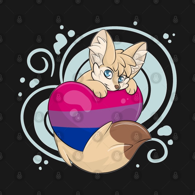 Bi Flag Heart Fennec Fox by Fennekfuchs