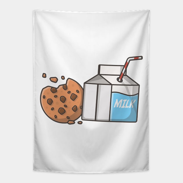 Milk box and chocolate cookies Tapestry by Catalyst Labs