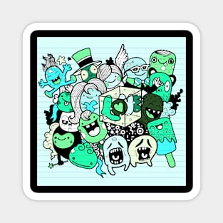 Little Green Monsters Magnet