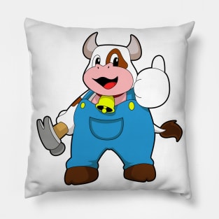 Cow as Craftsman with Hammer Pillow