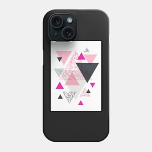 Multi Triangle - Fuschia and Marble Phone Case