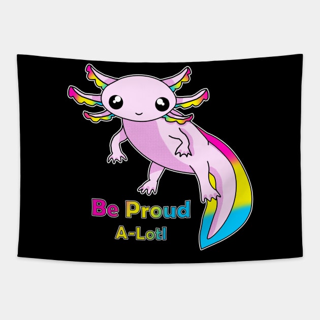 Pan Pride Axolotl Tapestry by WulfieTees