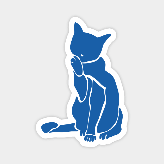 Matisse's Cat Var 1. in Blue Magnet by ECMazur