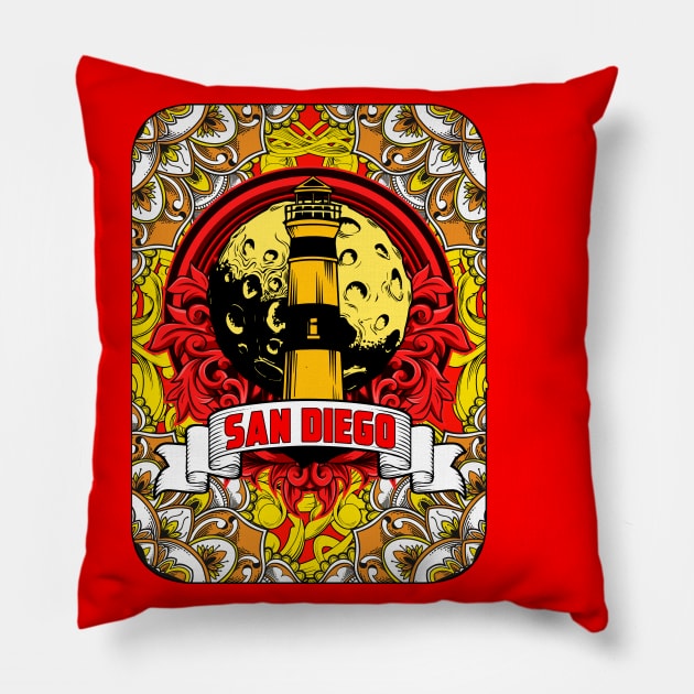 SAN DIEGO LOGO ARTWORK Pillow by theanomalius_merch