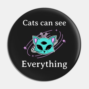 Cats can see everything Pin