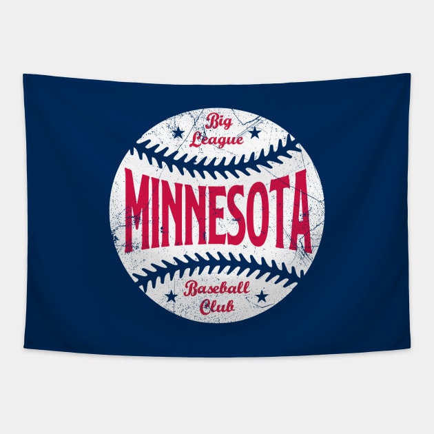 Minnesota Retro Big League Baseball - Navy Tapestry by KFig21