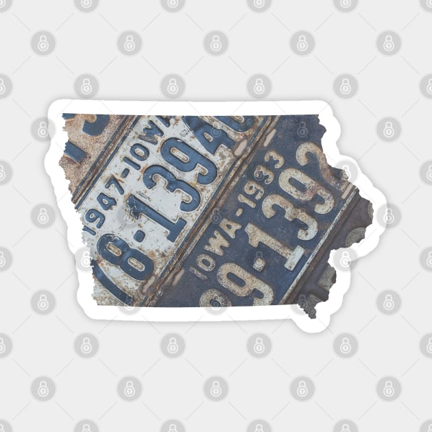 Vintage Iowa License Plates Magnet by juniperandspruce