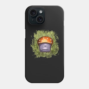 Whimsical smiling colorful cartoon mushroom cupcake Phone Case