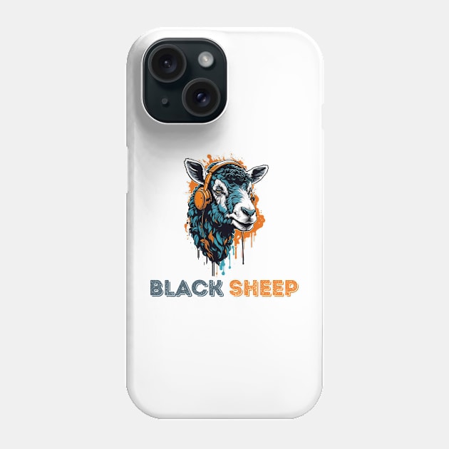 Black Sheep Phone Case by Teeium