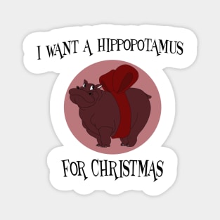 Hippopotamus for Christmas Magnet