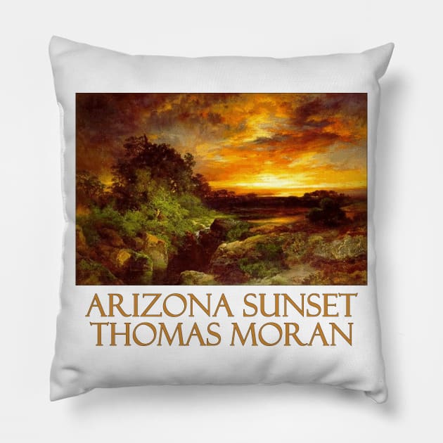 Arizona Sunset by Thomas Moran Pillow by Naves