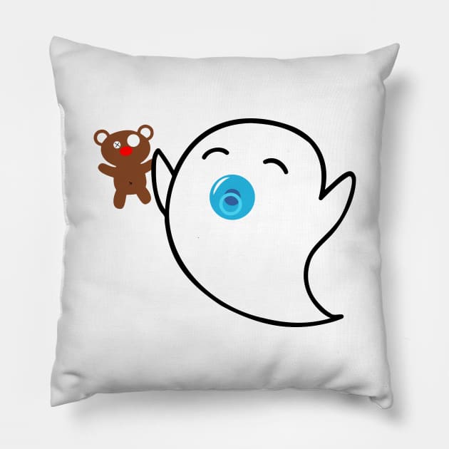 cute ghost – Baby Boo Pillow by LiveForever