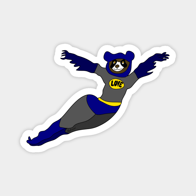 Flying LOVE Bear Bat Magnet by notsniwart