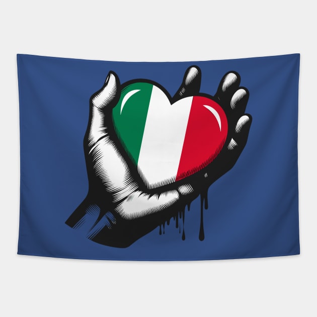 Italy Flag Heart Tapestry by Graceful Designs