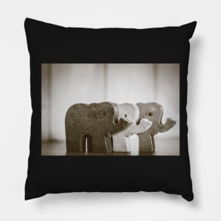 Three Elephants Pillow