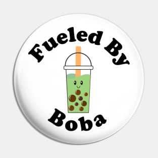 Fueled By Boba Cute Matcha Boba Milk Tea Pin