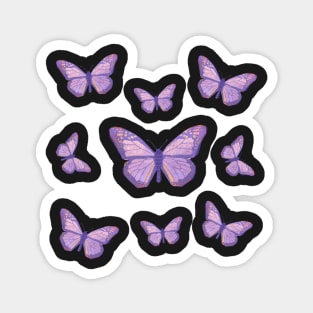 Purple Butterly Pattern Sticker Magnet