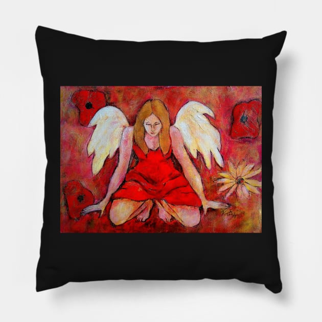 Bhoodevi, Angel image part of an Angel oracle card deck – MeMoment angel cards Pillow by Renart