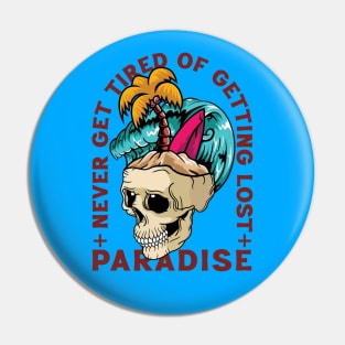 Paradise Skull Island Pin