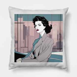 Mysterious Muse Art Deco Patrick Nagel 80s Pillow