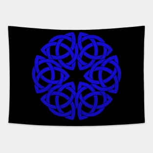 Celtic Knot Circle in Blue Tapestry