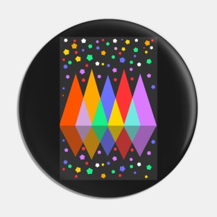 Colorful mountains and hexagons Pin