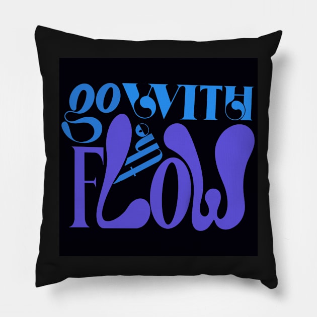 Go with the flow Pillow by stupidpotato1