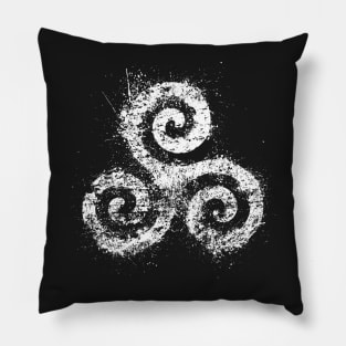 Teen Triskelion White Ink Pillow