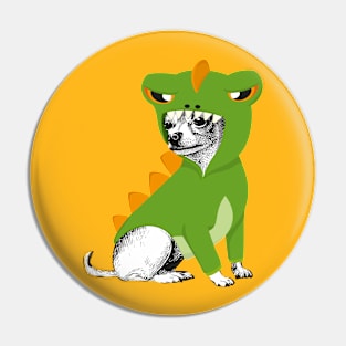 Funny Chihuahua dressed as dinosaur Pin