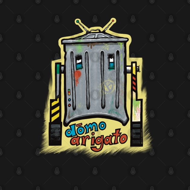 Dōmo Arigato Trash Can Robot by Art from the Blue Room