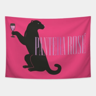 Panther Wine T-Shirt: Exclusive Illustration of Elegant Feline Enjoying Red Wine in a Moment of Sophistication and Wild Nature Tapestry