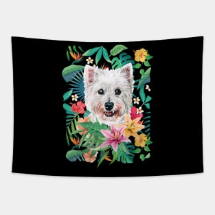 Tropical Westie Tapestry