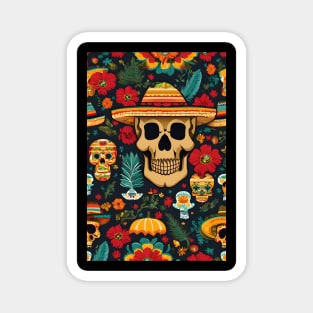 Cinco de Mayo skull pattern Magnet