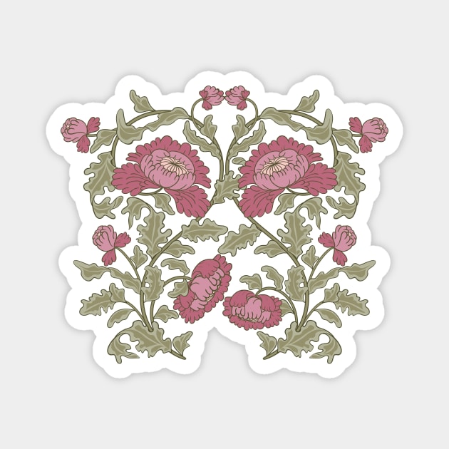 Pink Flowers Magnet by Irina Skaska