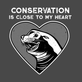 Sea Lion Conservation Heart T-Shirt