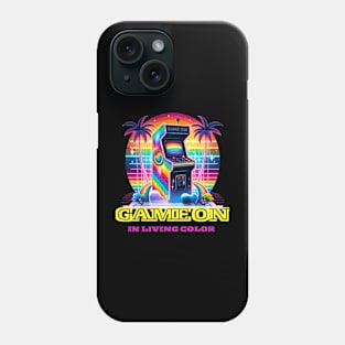 Game On Rainbowcore Retro 80s Gamer Phone Case