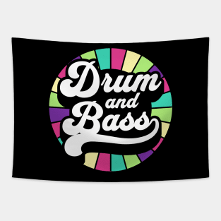 DRUM AND BASS - Color wheel (purple/lime/teal) Tapestry