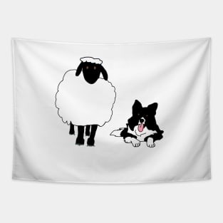 Border collie sheep Tapestry