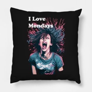 Scream Away Monday Blues Pillow