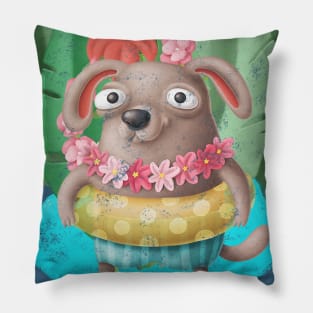 Cute puppy in holidays Pillow