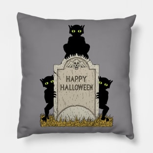 Three Imps Happy Halloween Pillow