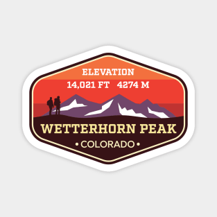 Wetterhorn Peak Colorado - 14ers Mountain Climbing Badge Magnet