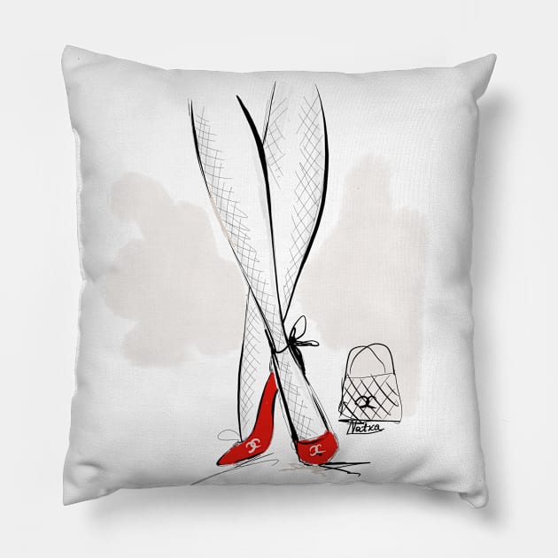 Red Shoes Pillow by Natxa