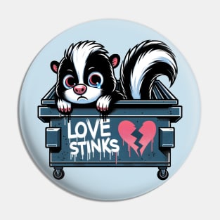 Love stinks - Funny skunk design Pin