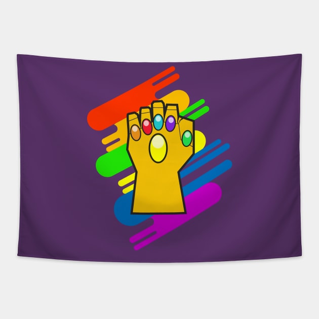 Minimalistic Infinity Gauntlet Tapestry by SolarSailor