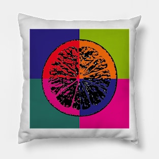 A slice of lemon in settled pop art colour scheme Pillow