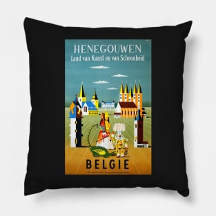 Belgium Travel Poster Pillow