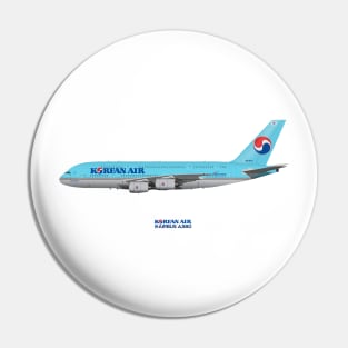 Illustration of Korean Air Airbus A380 Pin