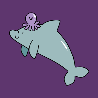 Dolphin with Purple Octopus T-Shirt